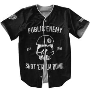 Public Enemy Shut 'Em Down Skull Logo MLB Jersey