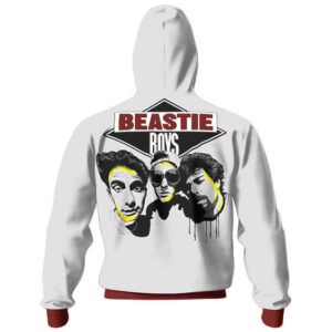 Rap Group Beastie Boys Face Art White Zip Hoodie