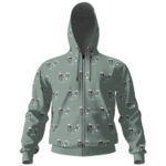 Rap Group Wu-Tang Clan Logo Pattern Zip-Up Hoodie