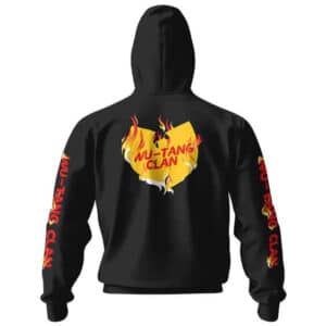 Wu-Tang Clan Group Flame Logo Black Zipper Hoodie