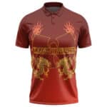 Badass Wu-Tang Clan Chinese Dragon Logo Red Polo Tee