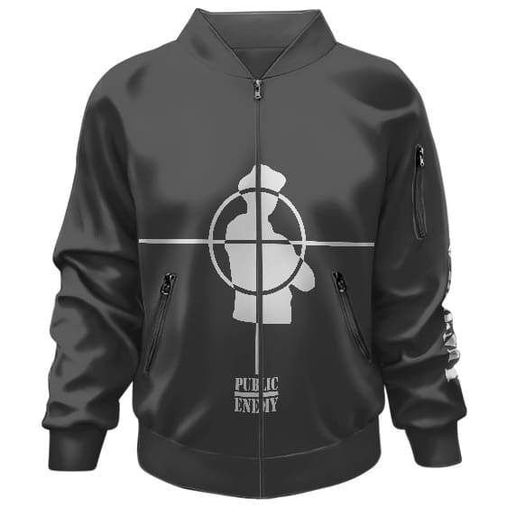 Dope Public Enemy Target Logo Gray Bomber Jacket