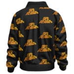 Fear of a Black Planet Logo Pattern Black Yellow Bomber Jacket - back