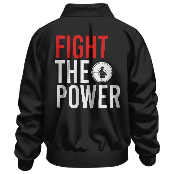 Fight The Power Typography Art Black Public Enemy Bomber Jacket