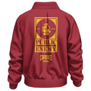 Public Enemy Crooks & Castles Logo Red Yellow Bomber Jacket
