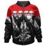 Public Enemy Members Head Art Grunge Black Red Bomber Jacket