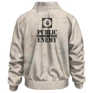 Public Enemy Realistic Target Gunshots Logo Grunge Bomber Jacket