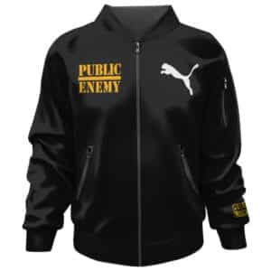 Public Enemy X Puma Collab Logo Art Black Bomber Jacket
