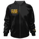 Public Enemy X Puma Collab Logo Art Black Bomber Jacket