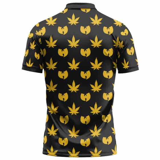 Weed X Wu-Tang Clan Logo Pattern Black Tennis Shirt