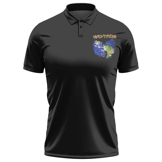 Wu-Tang Clan Around The Globe Logo Black Golf Shirt