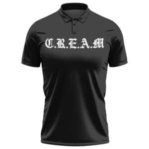 Wu-Tang Clan C.R.E.A.M. Minimalist Logo Black Golf Shirt