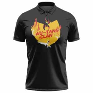 Wu-Tang Clan Minimalist Fiery Logo Black Polo Shirt