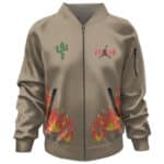 Travis Scott Fire And Cactus Design Bomber Jacket
