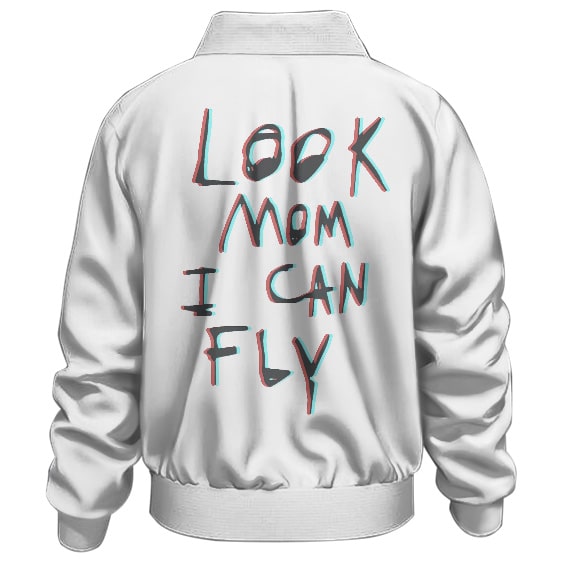 Travis Scott Look Mom I Can Fly White Bomber Jacket