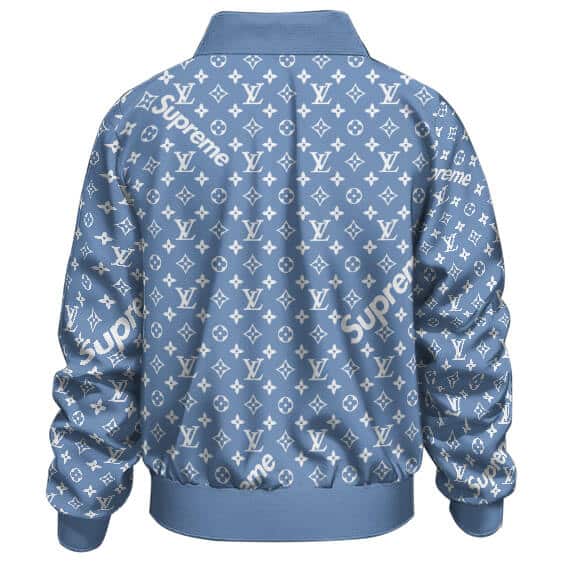 Travis Scott Luxury Brand Logo Design Blue Bomber Jacket