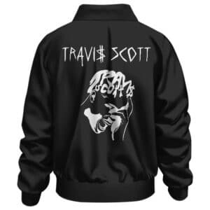 Travis Scott Monochrome Typography Art Varsity Jacket
