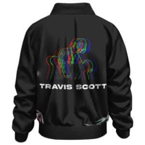 Travis Scott Trippy Image Art Black Bomber Jacket