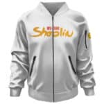 Wu-Tang Shaolin Dragon Line Art Logo White Bomber Jacket