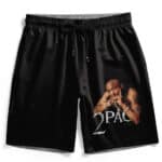 American Rapper 2Pac Amaru Shakur Black Swim Shorts
