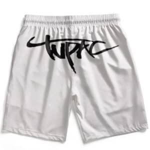 American Rapper Tupac Shakur Drip Face Art Beach Shorts