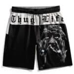 Dope 2Pac Makaveli Thug Life Rapper Black White Swim Shorts