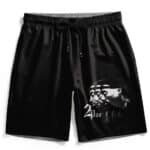 Hip-Hop Rapper 2Pac Makaveli Side View Face Art Beach Shorts
