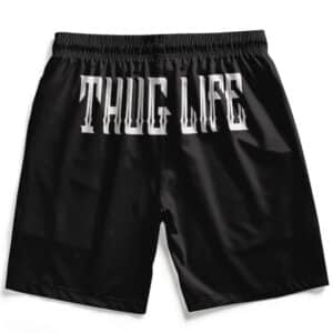 Rapper Tupac Shakur Face Silhouette Thug Life Men's Shorts