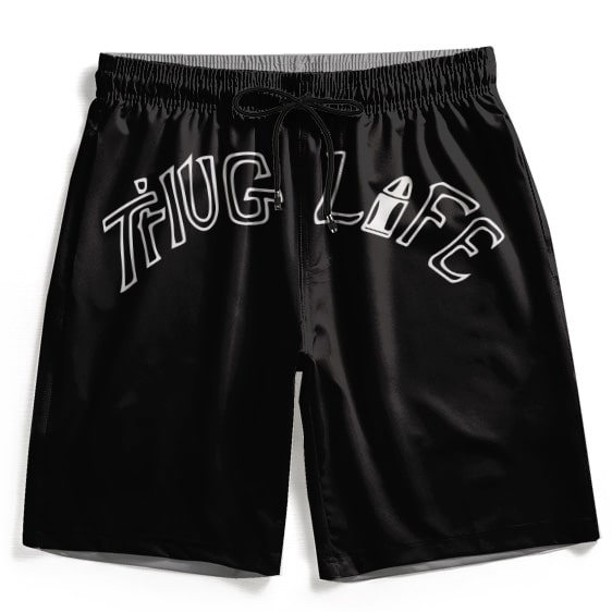 Tupac Makaveli Thug Life Tattoo Black Men's Shorts
