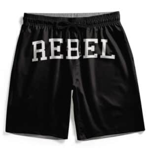 Tupac Shakur Rebel Typography Art Black Beach Shorts