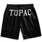 Tupac Shakur Rebel Typography Art Black Beach Shorts