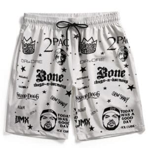 2Pac Biggie Smalls & Famous Rappers Logo Print Men's Shorts