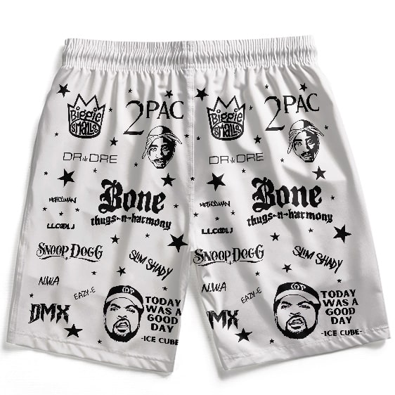 2Pac Biggie Smalls & Famous Rappers Logo Print Men's Shorts
