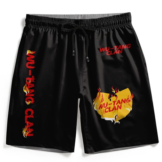 American Rap Group Wu-Tang Clan Flame Logo Badass Board Shorts