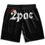 American Rapper 2Pac Shakur Head Art Black Men's Shorts