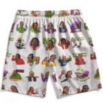 American Rapper Snoop Dogg Cartoon Art Pattern Swim Trunks