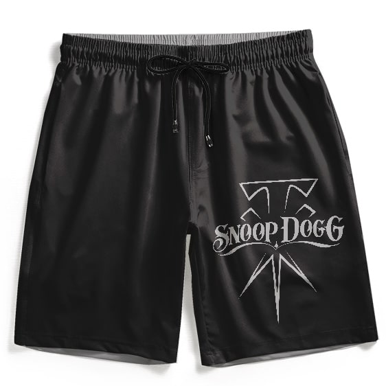 American Rapper Snoop Dogg Name Logo Black Gym Shorts