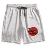 American Rapper Tupac Shakur Logo White Swim Shorts
