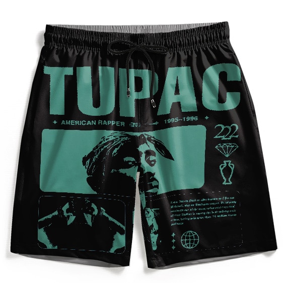 American Rapper Tupac Tribute Graphic Art Swim Trunks