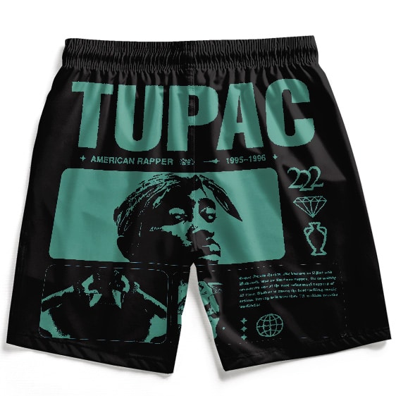 American Rapper Tupac Tribute Graphic Art Swim Trunks