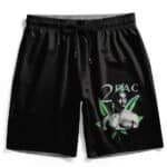 Badass 2Pac Amaru Shakur Weed Leaf Art Board Shorts