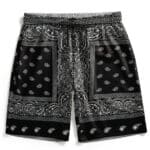 Badass Snoop Dogg Gangster Bandana Pattern Black Beach Shorts