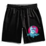 Cool 2Pac Shakur Neon Glow Face Artwork Black Swim Trunks