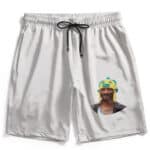 Funny Snoop Dogg Wearing Fish Hat White Swim Trunks
