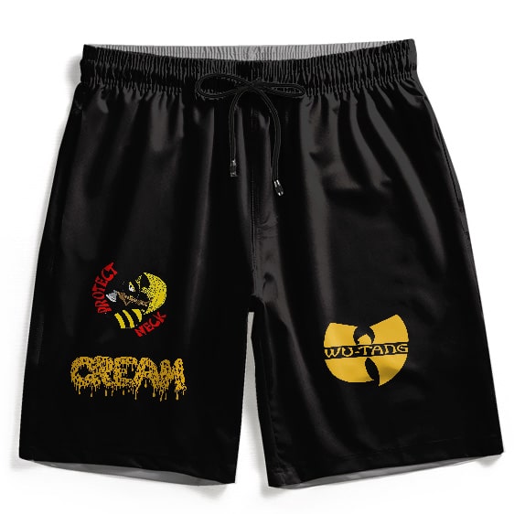 Protect Ya Neck Wu-Tang Clan CREAM Logo Dope Board Shorts