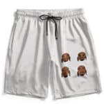 Rap Icon Snoop Dogg Four Heads Artwork White Swim Shorts