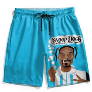 Smoking Snoop Dogg Bestival 2013 Cartoon Art Blue Board Shorts