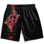 Snoop Dogg Gucci Collab Art Flower Snake Design Gym Shorts
