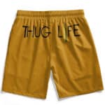 Thug Life Tupac Bullet Face Artwork Badass Beach Shorts