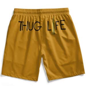 Thug Life Tupac Bullet Face Artwork Badass Beach Shorts
